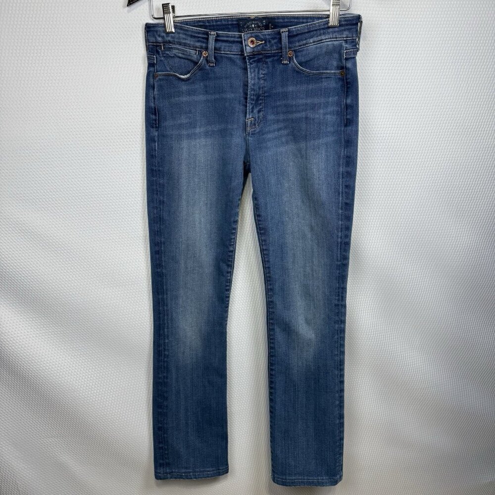 Lucky Brand Jeans Hayden Straight Crop Mid Rise Blue Denim Sz 2/26